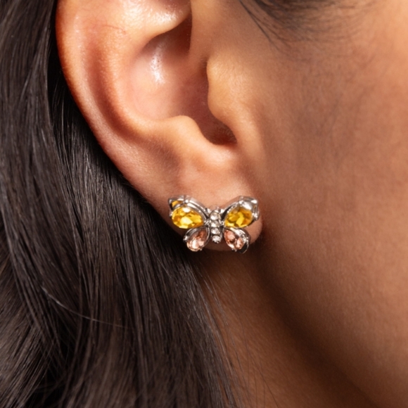 Live to Flight Another Day Yellow Post Earrings Gorgeousness  Dainty - Picture 2 of 3